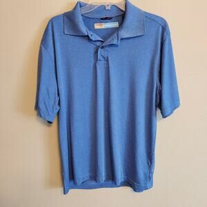 Wrangler Authentics Breathe-Dri Blue Striped Polo Medium